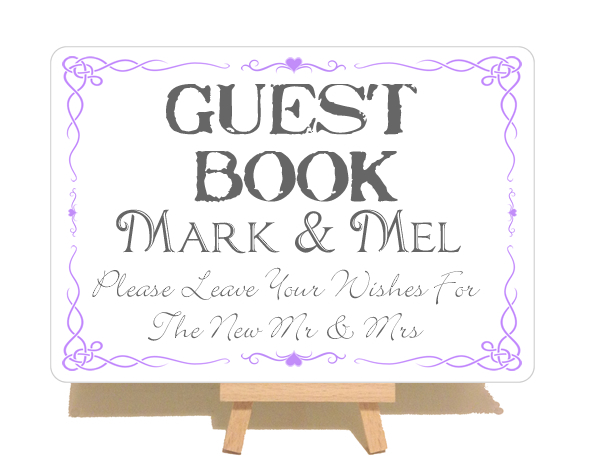 Personalised Swirly Style Guest Book Metal Sign